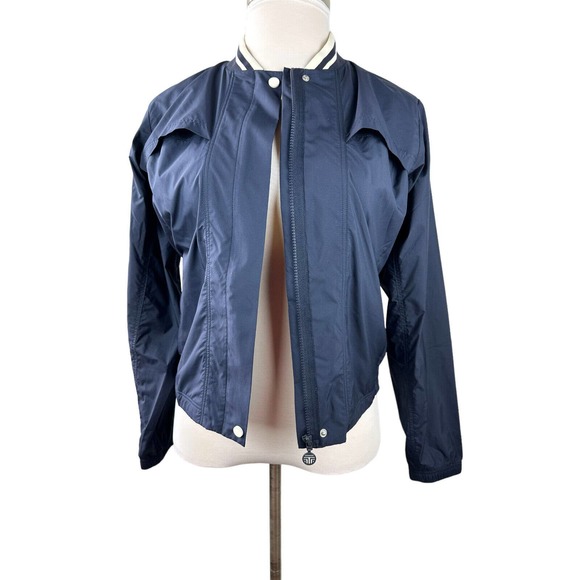 Tory Burch Jackets & Blazers - Tory Burch Tory Sport Full Zip Bomber Jacket Crop Length Navy Blue Medium Vented